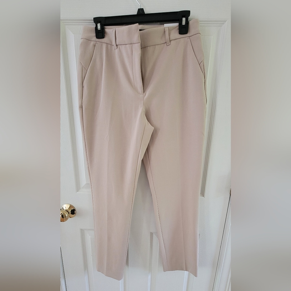 White House Black Market Cream Straight Leg Pants